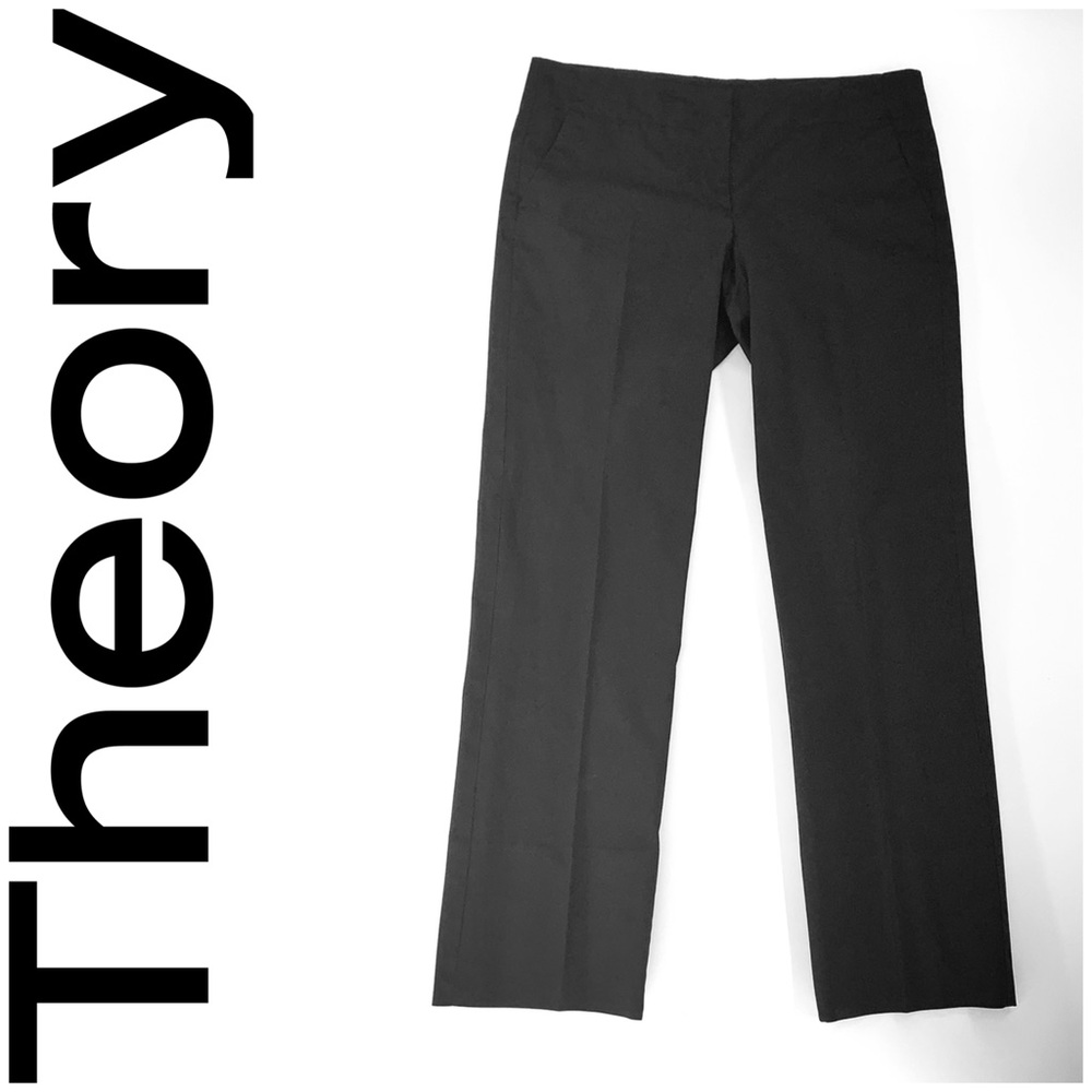 Theory black slacks back slit